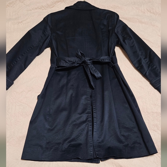Coach Trench Coat Sz M Navy Blue - Picture 4 of 10